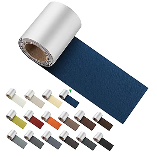 ILOFRI Self Adhesive Leather Repair Patch Tape 3x60 inch, Vinyl and Leather Repair Kit for Couches, Furniture, Car Seat, Boat Seat, Sofa, Vinyl Upholstery, Chair, Interior - Navy Blue - color: Navy Blue, size: 3x60 inch