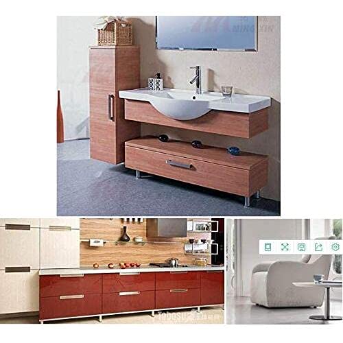 JIAKAI Pack of 4 Furniture Cabinet Adjustable Stainless Steel Round Kitchen Feet，Furniture Leg for DIY Furniture, Sofa Table Cabinets Shelves 50 x 50mm