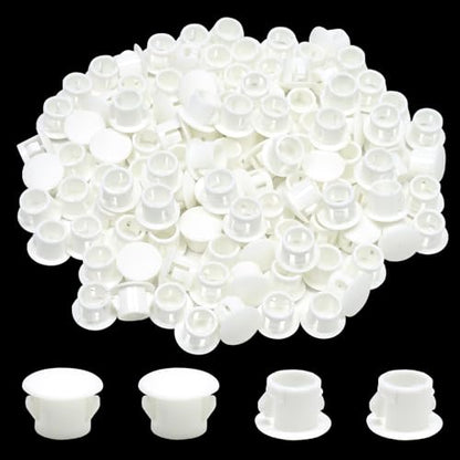 5/16 in/8 mm White Plastic Hole Plugs, Snap in Locking Fastener Door Screw Hole Cover for Kitchen Cabinet Furniture Electric Box, Sheet Metal Tube Pipe Choke Plug, 70PCS - style: 8mm(5/16")