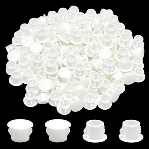 5/16 in/8 mm White Plastic Hole Plugs, Snap in Locking Fastener Door Screw Hole Cover for Kitchen Cabinet Furniture Electric Box, Sheet Metal Tube Pipe Choke Plug, 70PCS - style: 8mm(5/16")