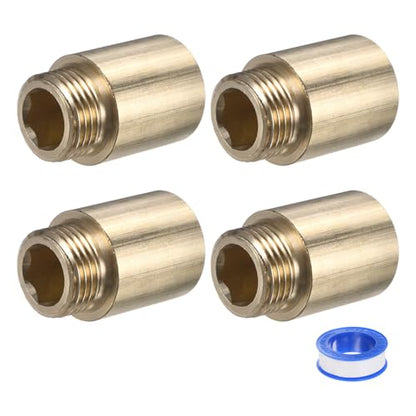M METERXITY Shower Head Extension Arm, Brass G1/2 Male to Female Extension Pipe Fitting Adapter with PTFE Thread Seal Tape for Shower/Faucet, Pipe Plumbing Coupler 1.39"/35mm 3-Pack - size: 1.39"/35mm