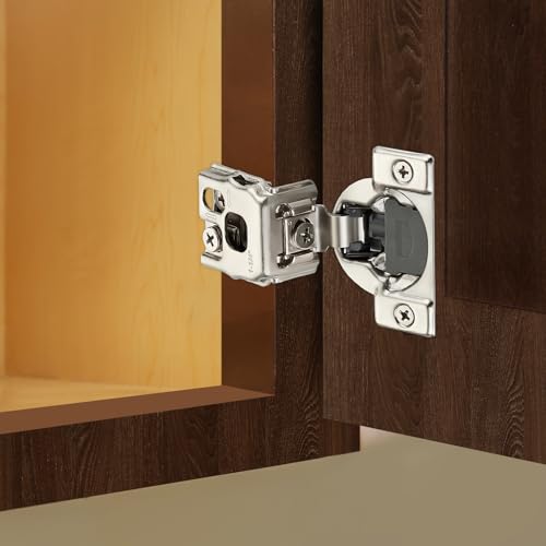 10 Pack (5 Pairs) 1-1/4" Overlay Soft Close Cabinet Hinges, Satin Nickel Stainless Steel Concealed Hinges with 3D Self-Closing for Face Frame Doors & Kitchens - size: 1-1/4 inch Overlay