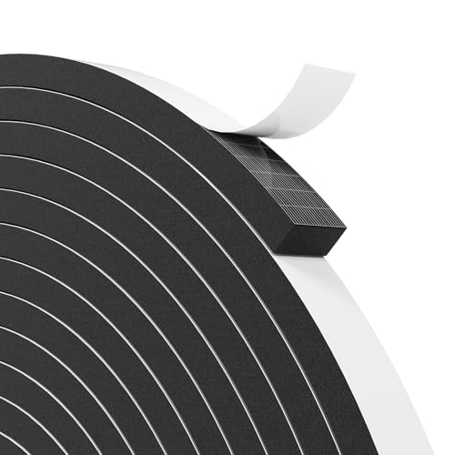 33FT EVA Weather Stripping Soundproof Foam Insulation Tape with Adhesive Foam Weatherstripping Door Seal Weather Strip for Door Frame/Window/Gaps Sound Proof - color: Black, size: 33ft (1/4"×1/2")