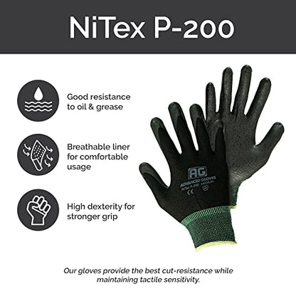 – NiTex P-200 Nylon Nitrile Gloves, Breathable Nitrile Foam Coated Utility Gloves for Insulated Grip, Brown, 6-Pair, Small - color: Brown, size: 6 Pairs (Small)