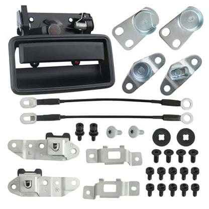 APPERFiT Tailgate Hardware Rebuild Kit Compatible with 1988-1992 Chevrolet Chevy/GMC C1500 C2500 C3500 K1500 K2500 K3500 Tailgate Parts Tail Gate Handle Latch Hinge Cable Striker Bolt - style: 1988-1992 2 bolt mounting hinge