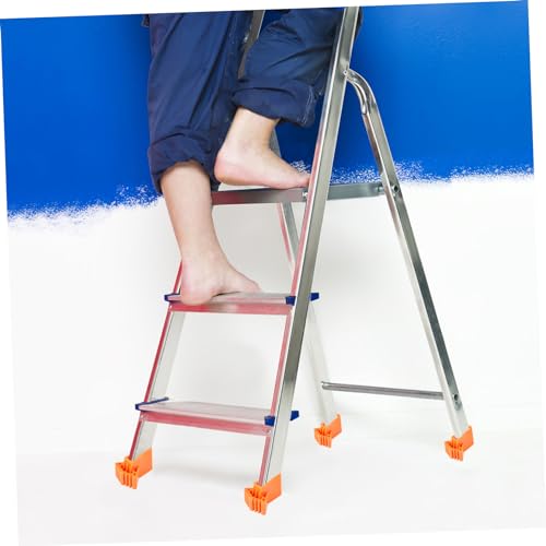 4Pcs Non Slip Ladder Feet Mat Durable Rubber Cushion for Ladder Stability Easy Installation Home Supplies Accessory to Protect Floors from Sliding for Step Ladders