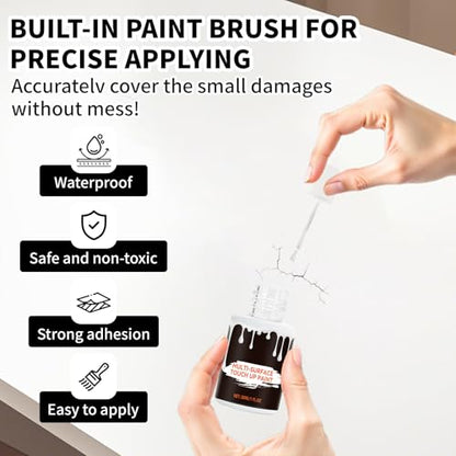 White Touch Up Paint, White Touch Up Paint for Walls, Multi-Surface Touch Up Pen, Used for Repairing Enamel Shards and Scratches on Door Furniture(1 Oz)
