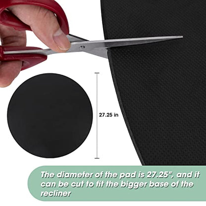 Recliner Pads for Hardwood Floors - Round Floor Rubber Mat for Recliners Protects Hardwood & Tile Floors from Scratches,Round Rail pad Ideal for Recliners, Swivel Chairs, Black, Pack of 1 - size: Black