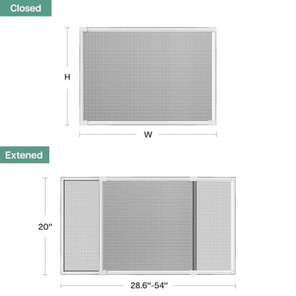 Paramondo Expandable Window Screen, Horizontal (20" H x 28.6" - 54" W, 2 Pack) Adjustable Window Screens, Replacement Window Screens for House Windows - size: Large (20" H x 28.6"-54" W, 2 Pack)