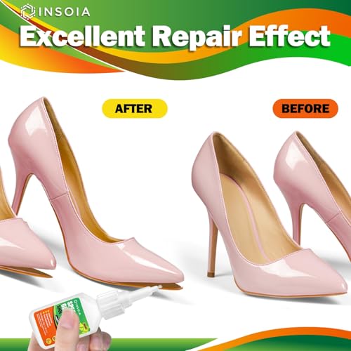 INSOIA Clear Super Glue for Shoe Repair, 20g, Waterproof, Strong, Quick Fix, Bonding Shoe Sole, Boots, Sandals, Sneakers, Leather & Footwear Items - size: 20 Grams * 1 Pack, style: Shoe Glue