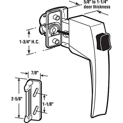 Prime-Line MP5007 Push Button Screen/Storm Door Latch Set, Black (1 Set)