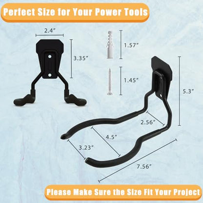 Garden Power Tool Hanger, Garage Wall Hooks, Weedeater Rack, String Trimmer Hanger, Utility Hooks for Garage Tool Organizers and Storage - Black, 2 Pcs - color: Black-2 P
