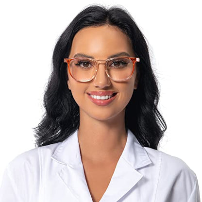 MORK&SUKY Safety Glasses, Stylish Goggles With No Fog Lense, Alternatives To Regular Protective Eyewear For Lab and Nursing. - color: Orange