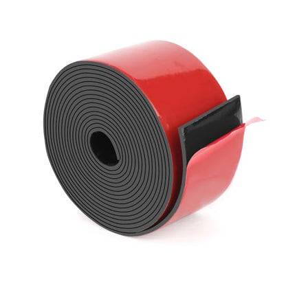 HooTown Adhesive Solid Rubber Strips, 2” Wide x 1/16" Thick x 120" Long Self Neoprene Rubber Sheets Rolls with Adhesive Backing for DIY Gaskets, Pads, Sealing, Liner, Weather Striping, Seals, Red - color: 1/16" Thick Adhesive, size: 2” W x 120" L