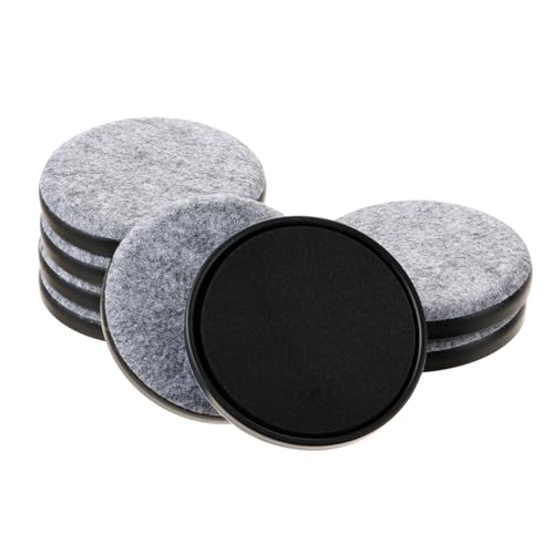 Felt Furniture Sliders for Hardwood Floors - Furnigear 8 PCS 5" Furniture Moving Pads Sliders – Heavy Duty Felt Sliders Chair Leg Floor Protectors - Move Your Furniture Easily & Safety (Gray+Black) - size: 5 inch - 8 PCS Gray