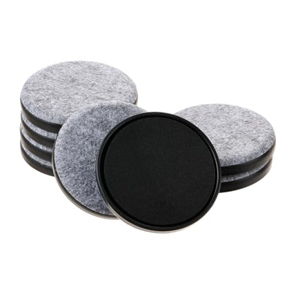 Felt Furniture Sliders for Hardwood Floors - Furnigear 8 PCS 5" Furniture Moving Pads Sliders – Heavy Duty Felt Sliders Chair Leg Floor Protectors - Move Your Furniture Easily & Safety (Gray+Black) - size: 5 inch - 8 PCS Gray