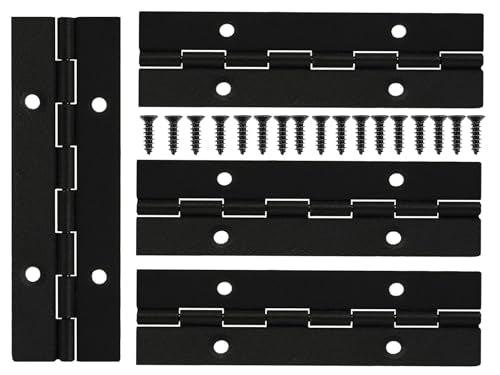 Continuous & Piano Hinges, Black Stainless Steel 304 Continuous Folding Hinges for Doors, Cabinets, Window,Includes Screws (4IN-2IN-4PACK) - size: 4in-2in-4pack