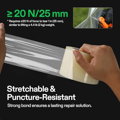 VIVOSUN Greenhouse Repair Tape, 6.3 mil 3" x 108' Weatherproof Clear Poly Patch Tape, Heavy Duty Greenhouse Sheeting Coverings Film Tape for Plastic Sheeting and Tents - size: 3”x108’