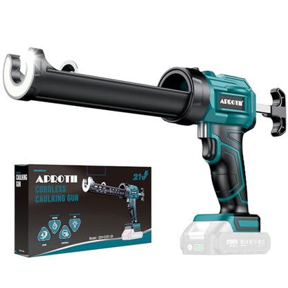 Electric Caulking Gun Compatible with Makita Battery, Cordless Caulk Gun w/ 4 Adjustable Speeds, LED Light, Drip-Free Adhesive 10OZ Caulk Gun for Filling, Sealing (No Battery) (10 oz)