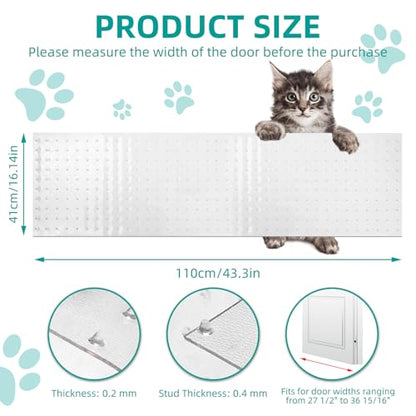 KHS 3PCS Plastic Carpet Protector for Pets, 3.6FT Carpet Scratch Stopper, Stop Cats from Scratching Carpets at Doorways, Easy to Cut Cat Scratch Protector Mat, Plastic Runners - size: 3.6FT(3PC)