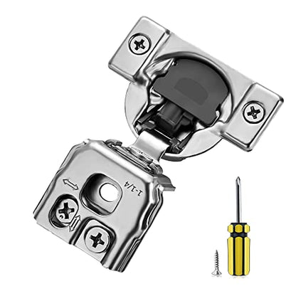 Ravinte 2 Pack 1 Pair 1-1/4 inch Overlay Soft Close Kitchen Cabinet Hinges Stainless Steel Adjustable Kitchen Hinges Satin Nickel Cabinet Hardware - size: 1-1/4 inch Overlay