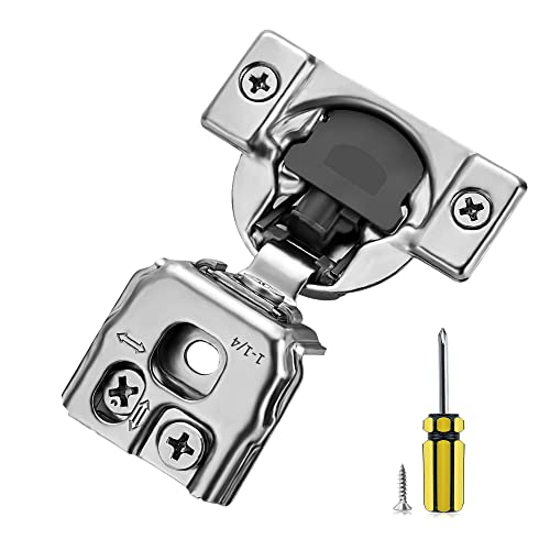 Ravinte 2 Pack 1 Pair 1-1/4 inch Overlay Soft Close Kitchen Cabinet Hinges Stainless Steel Adjustable Kitchen Hinges Satin Nickel Cabinet Hardware - size: 1-1/4 inch Overlay
