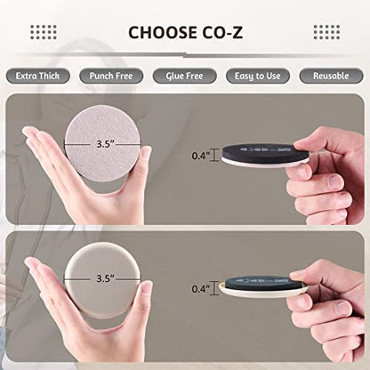 CO-Z Felt Furniture Sliders - 16 Pack with 8 Plastic & 8 Felt Sliders, 3 1/2" Reusable Furniture Sliders for Carpet Hardwood Floors, Heavy-Duty Furniture Gliders Movers, Moving Pads for Hard Surfaces - size: 3 1/2" Round-16 Pack, Plastic + Felt