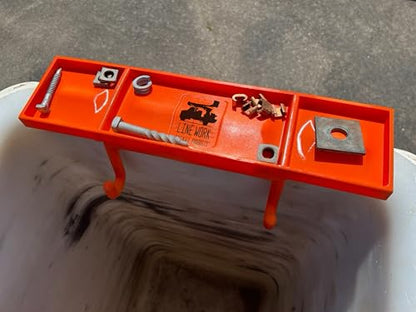 Flat Rack Tray for Utility & Lineman Buckets Glove-Friendly Work Tray with Raised Center for Small Parts Heavy-Duty Polymer Bucket Organizer