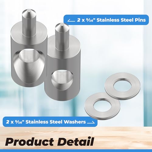 Stainless Steel Hinge Pin fits Framed Shower Door, Pivot Hinge Pin 5/16" Diameter and Washer 2 Pack - size: ‎2CSHP516