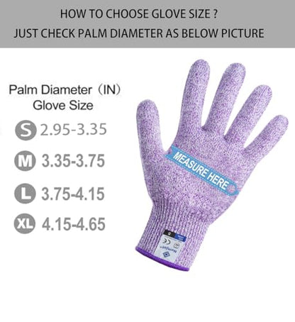 Cutting Gloves, Food Grade Level 5 Protection, Safety Kitchen Cut Gloves for Oyster Shucking, Fish Fillet Processing, Mandolin Slicing, Meat Cutting and Wood Carving. (Violet-Small 2 Pairs) - color: Violet, size: Small (Pack of 4)