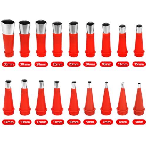 QWORK 32 Pcs Caulk Finisher Kit Stainless Steel Caulking Nozzle Tips with 18 Sizes V-Shaped Sealant Finishing Tool for Kitchen Bathroom Tile & Window Fits Sausage Guns
