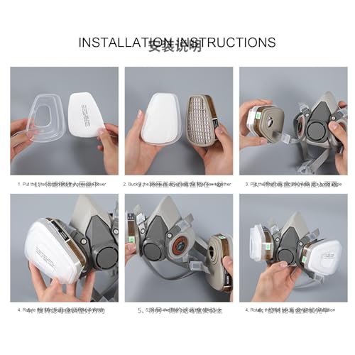 Respirator Masken | Reusable Half Face Spray Paint Masken | Dust Proof Washable Sanding Respirator Kit for Painting, Sanding, Welding