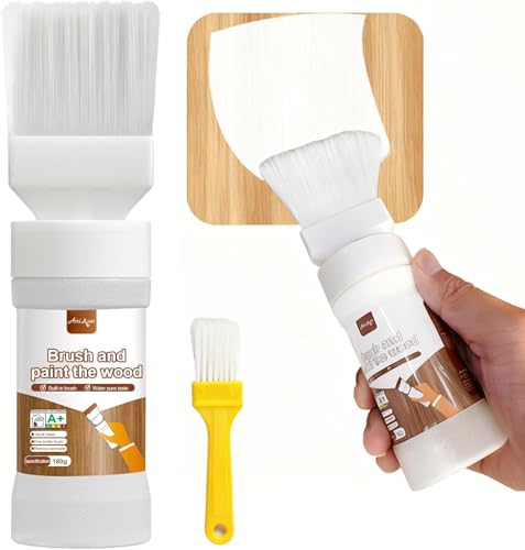 6.35 Fl Oz White Touch Up Paint, White Paint for wood, Doors, Cabinets, Furniture & Metal Surfaces, Quick-Drying Formula, Easy Application - color: white