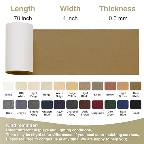 Gheeidau Canvas Repair Tape 4×70 Inch Waterproof Self-Adhesive Fabric Repair Patch for Repairing Boat Covers,Tents,Patio Umbrellas,Car Seats,Luggage,Sofas.(Dark Khaki) - color: Dark Khaki