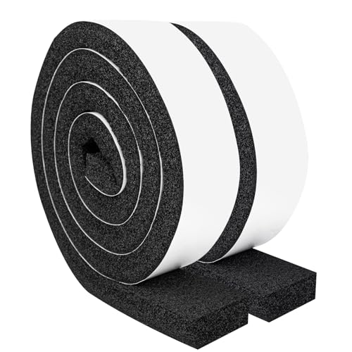 Yotache Open Cell Foam Air Conditioner Weather-Strip Seal Tape 2"x1", Thick Adhesive with High Resilience Foam Cushion Strip, 6.5 Ft x 2Pcs - size: (2"×1") 13FT