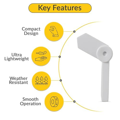 Brixwell Window Screen Pointer Swivel Latch,White Finish, Plastic Cam Action Latch, 1-1/4" Depth, 13/32" Width, 5/16" Height, for Holding Window Screens in Place-Pack of 25
