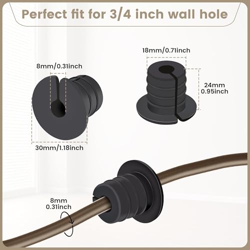 Starlink Cable Grommet Routing Kit for 3/4 inch Wall Hole, 4PCS Wall Grommets Accessories Including 3/4" Spade Drill Bit, Drill bit, and 40 Wall Wire Clips - size: 3/4 inch kit