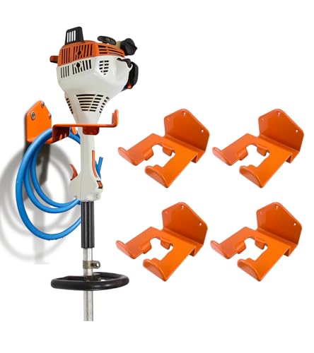Weedeater Hanger, 4 Pack Weed Eater Hanger for Wall, Heavy Duty Weed Wacker Hooks for Garage, Garage Organization Storage Shed Organizer Mounted Trimmer Rack - color: 4 Pack