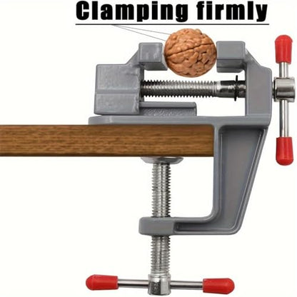 3.5 Inch Compact Aluminum Alloy Swivel Mini Bench Vise - Multifunctional Clamping Tool for Jewelry Making, Hobby Craft, Model Building & Electronics Repair-Dark Gray