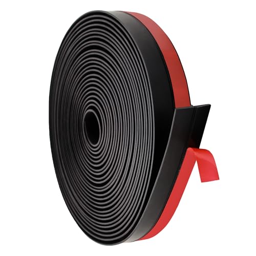 25 Feet Silicone Seal Strip 1 Inch Width Weather Stripping for Shower Door Seal Strip Window Seal, Adhesive Silicone Rubber Tape - color: Black, size: 1 Inch x 25 Feet