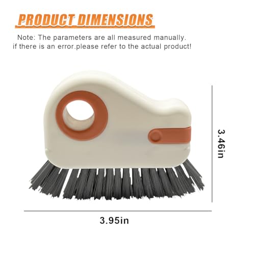 YoRise 2 in 1 Car Groove Cleaning Brush, Multifunctional Hard Bristle Car Window Track Cleaner Tool with Hidden Scraper, Universal Auto Door Crevice Cleaning Accessories for Window Sill(Orange-1PCS) - size: Orange-1PCS