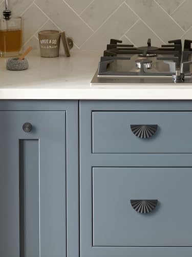 5 Pack Black Cabinet Pulls 3" Hole Center Cup Flat Matte Black Drawer Pulls Kitchen Cupboard Bathroom Dresser Cabinet Hardware Handles Zinc Alloy - color: Black, size: 3"(76mm) Hole Center