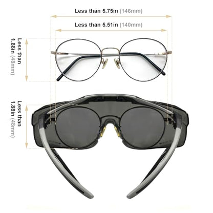 HTS HUNTERSKY ANSI Z87.1+ Anti Fog Lab Safety Glasses Fit Over Eyeglasses Up to 1.88 inch 100% UV Protective OTG Goggles - color: 3906c White-pink / Clear Lens