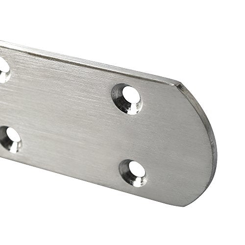 Alise 4 Pcs Flat Straight Brace Brackets Mending Plates Repair Fixing Bracket,6-1/2 Inch Stainless Steel Brushed Nickel - color: Brushed Nickel, size: 165mmX38mm