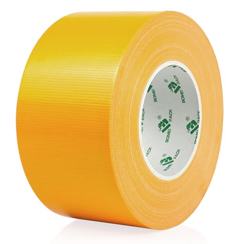 BOMEI PACK Yellow Duct Tape 3 inches Wide, Heavy Duty Industrial Strong Color Duct Tape 9.0mil x 60yds for Indoor Outdoor Use, Multi Purpose Home Repair - color: Yellow