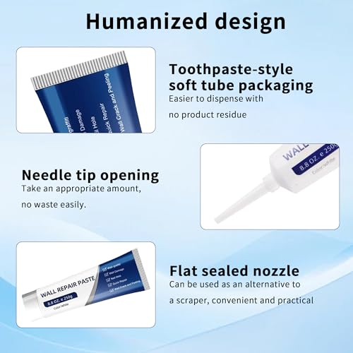 Drywall Repair Kit with Scraper, 2026 New Wall Mending Agent for Holes, Cracks, Small Damage, Quick Easy Solution for Home Wall Efficient Patch Repair (2 pcs) - color: 2 pcs