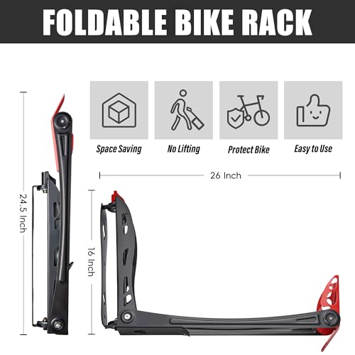 Wallmaster BIKEPAL Swivel Bike Rack, Wall Mounted Vertical Bike Storage Hanger, Space Saving for Home and Garage, 2 Pack - style: 2pack