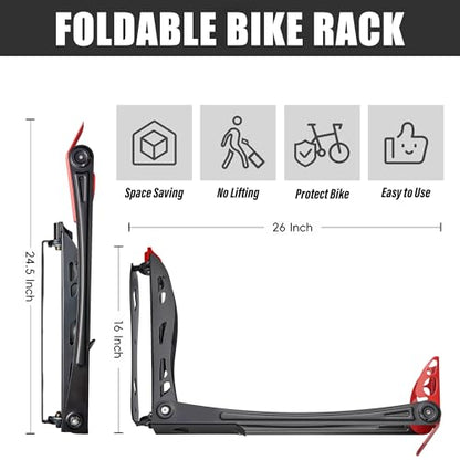 Wallmaster BIKEPAL Swivel Bike Rack, Wall Mounted Vertical Bike Storage Hanger, Space Saving for Home and Garage, 4 Pack - style: 4pack
