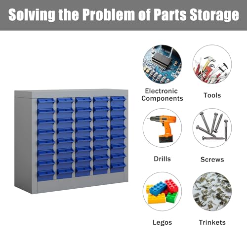 40 Drawers Parts Cabinet Bolt and Nut Tool Storage Cabinet Part, Drawer Plastic Tool Organizer with ABS Material for Hardware Storage, Hardware Organizer