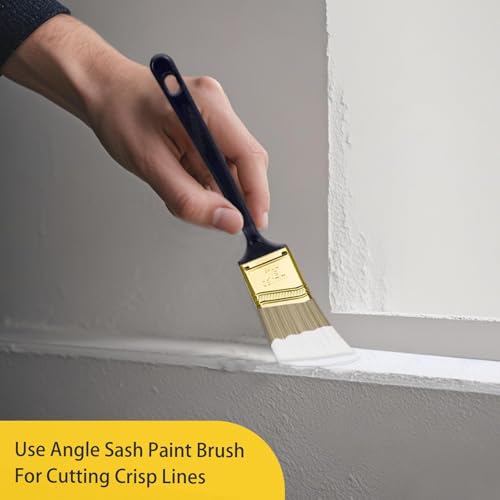 Paint Brush Set, 20 Pack Paint Brushes, 5 Sizes (1" 1.5" 2" 3" Flat & 1.5" Angled), Bulk Paint Brushes for Walls, Home Furniture, Fences, and Interior & Exterior Home Improvement
